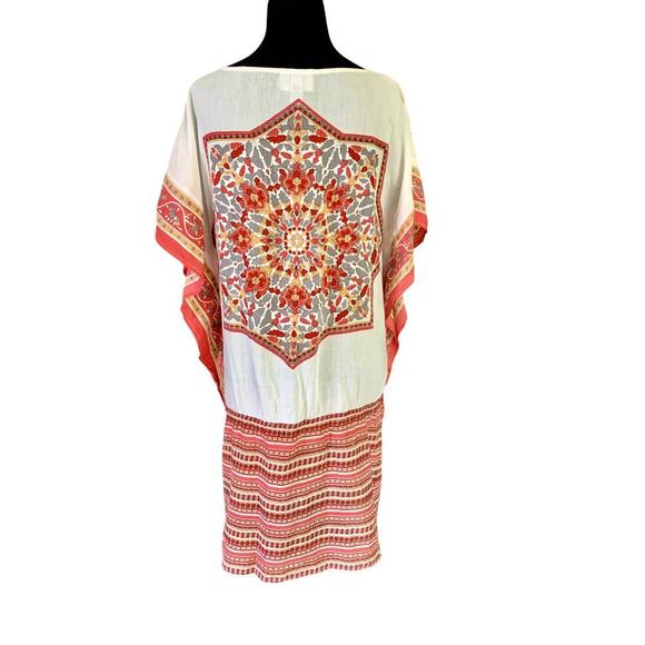 CZ Cover-Ups Cotton Geometric Print Boho Embellished Tunic Large - Picture 3 of 9